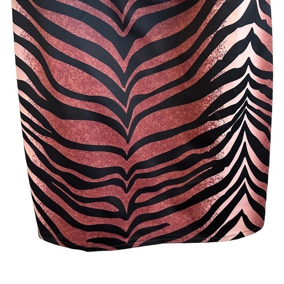 New Rare London Animal Print Mini Dress Long Sleeve Tiger Leopard NWT Sz 8 Large - Picture 7 of 16